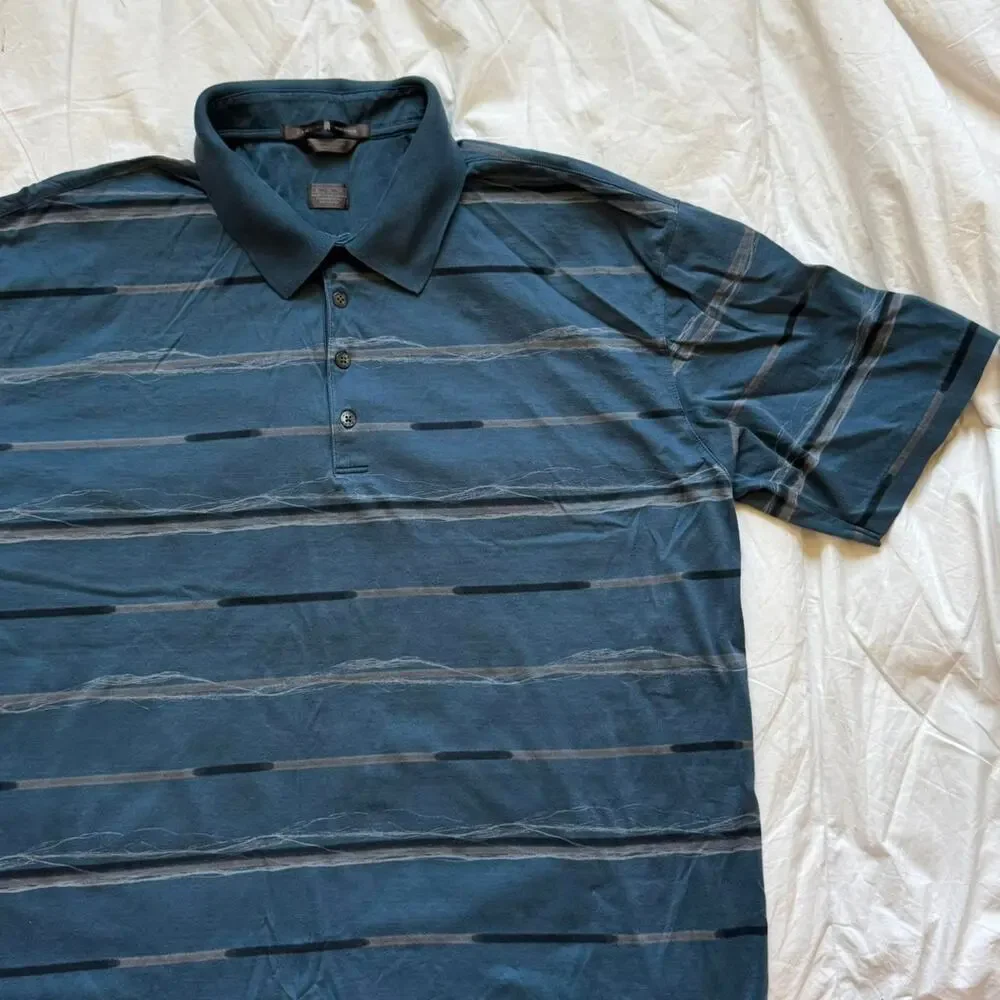 Nike golf tiger woods striped polo shirt sz XL cotton‎ casual sportswear grunge